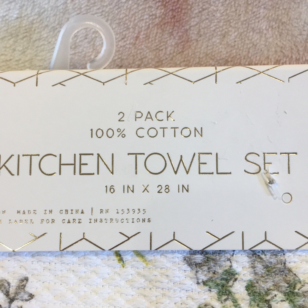 Spring Wild Flowers Farmhouse Kitchen Towels Set of 2 Aurora Studio NWT cotton - Picture 3 of 16